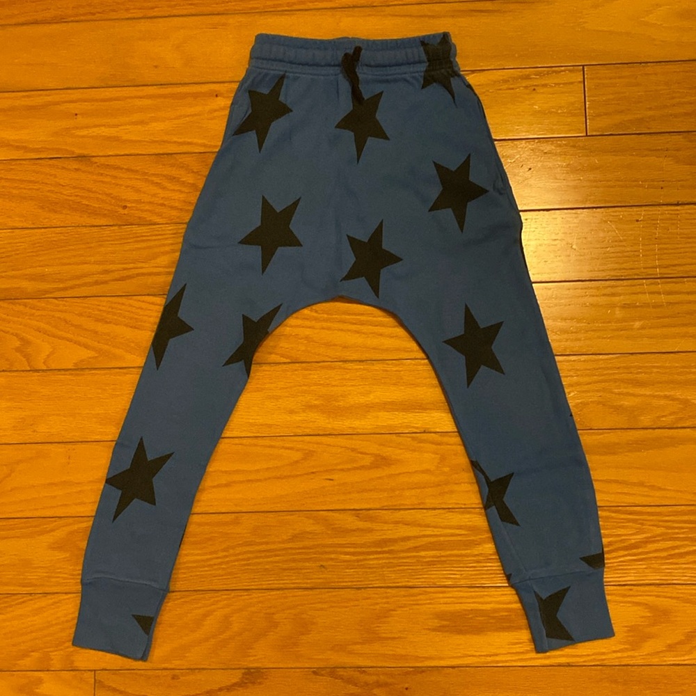 nununu light star baggy pants blue size 4-5 100% cotton. Like new